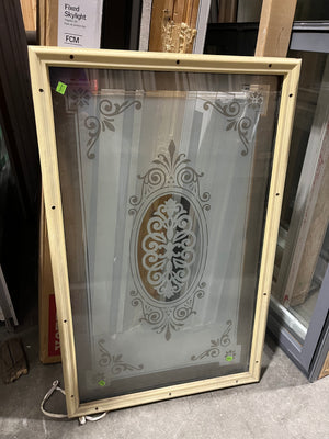Vintage-Inspired Etched Glass Window Panel – Ornate Floral Design