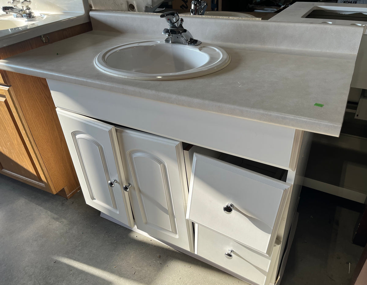 White Bathroom Vanity w/ 2 Drawers Habitat for Humanity Greater