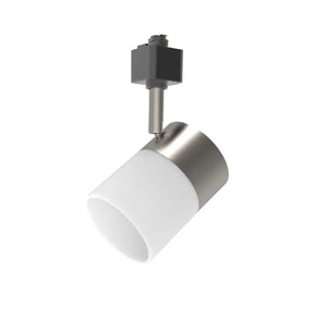 4-inch 1-Light Integrated LED Dimmable Brushed Nickel Track Lighting Head with Frosted Glass Shade