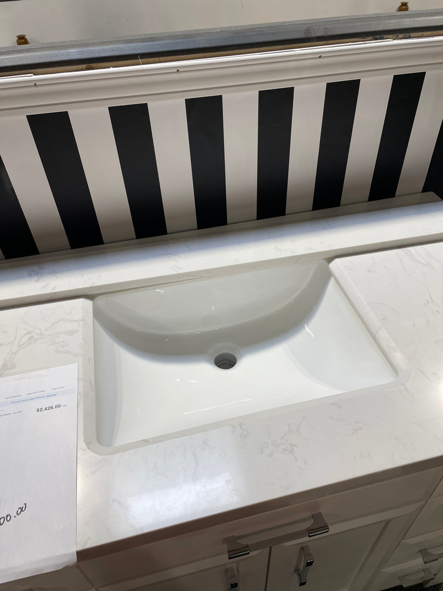 White Vanity with Stone Top Habitat for Humanity Greater Ottawa ReStore