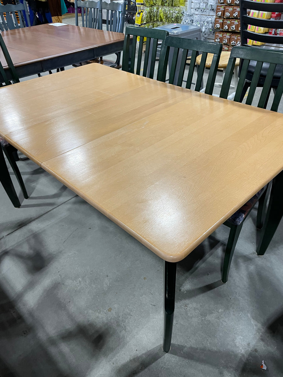 Light Wooden Dining Table with 4 Floral Chairs Habitat for Humanity