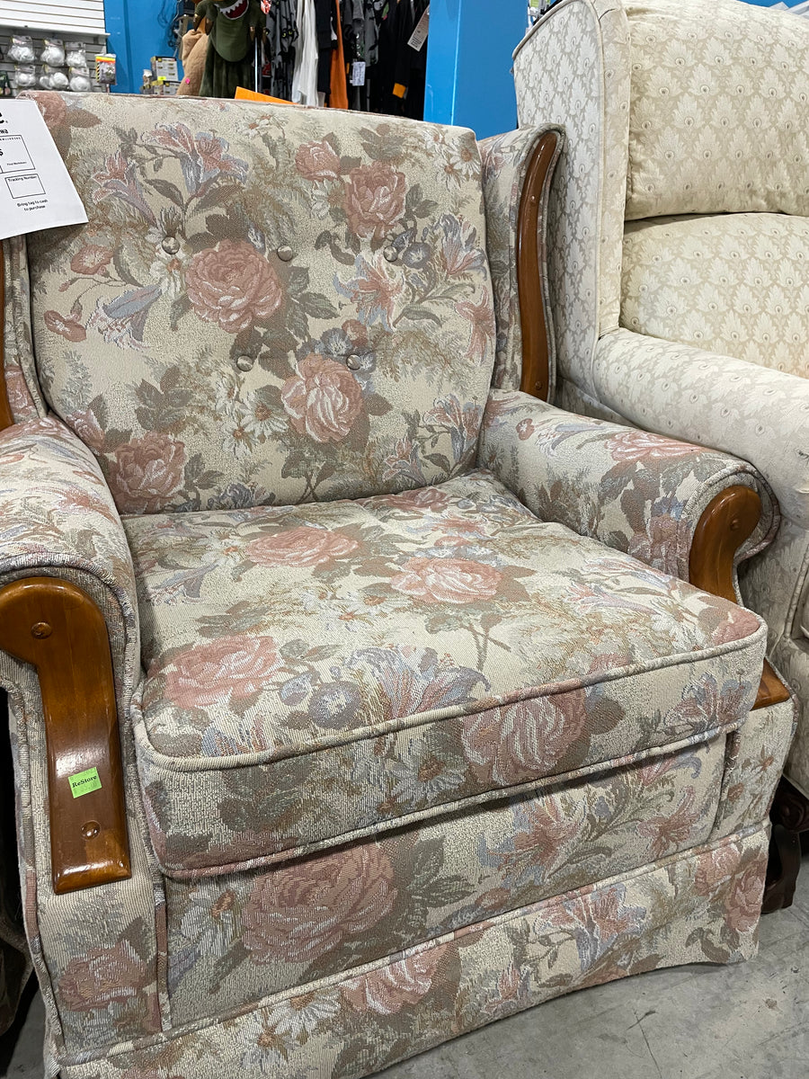 Floral Print Wingback Chair Habitat for Humanity Greater Ottawa ReStore