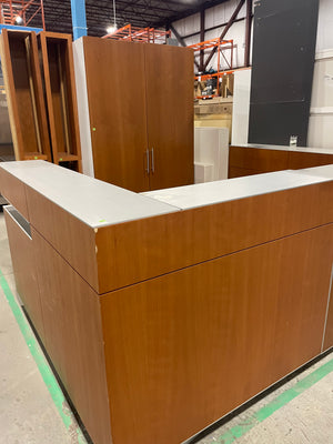 Metal and Veneer Cash Wrap Counter
