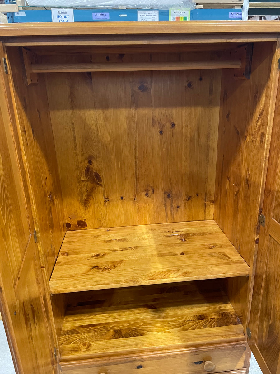 Solid Wood Armoire with Hanging Bar Habitat for Humanity Greater