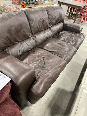 Brown Leather Couch - 3 Seater