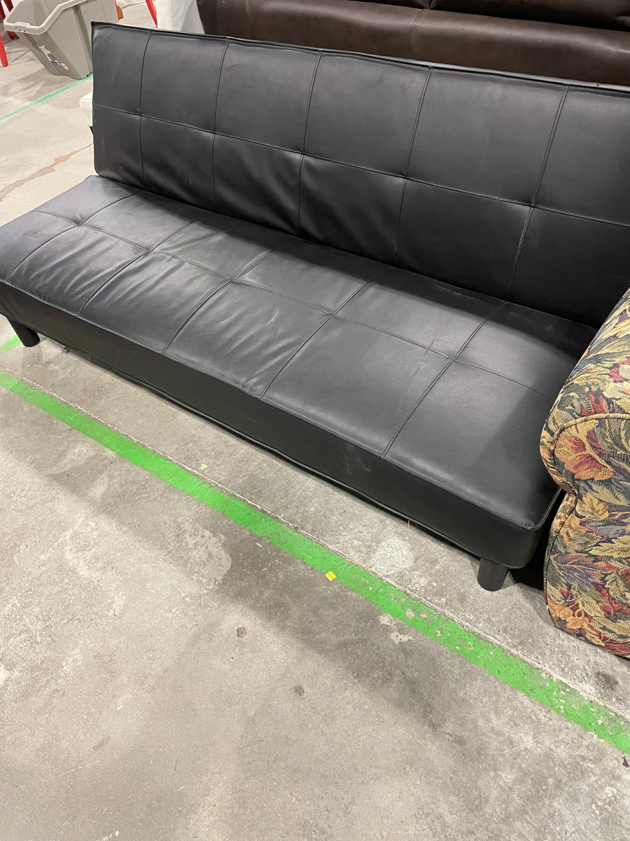 Black Faux Leather Futon Habitat for Humanity Greater Ottawa ReStore