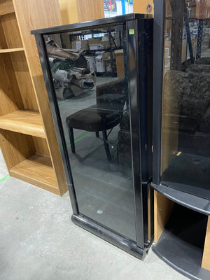 Black Media Cabinet with Glass Door
