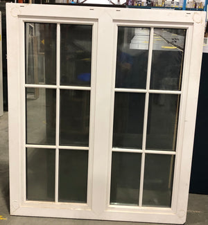 White Vinyl Double Fixed Casement Window (54 3/4" by 63 1/2")