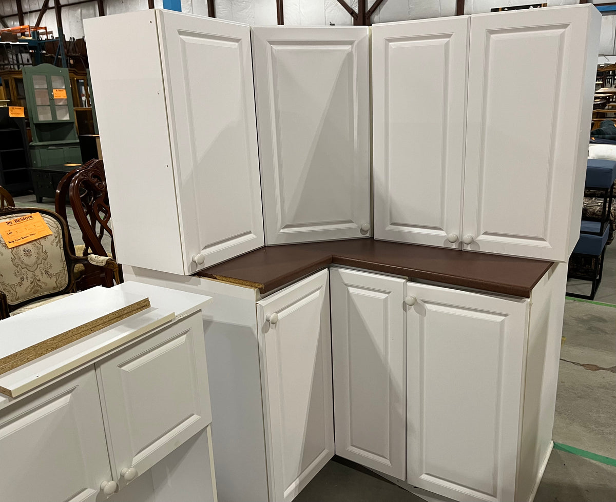 White Kitchen with Brown Laminate Countertop – Habitat for Humanity