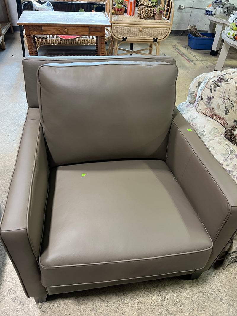 Taupe Leather Armchair
