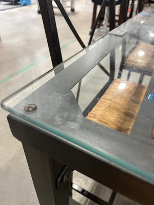 Modern Industrial Glass Dining Set – Table + 5 Chairs