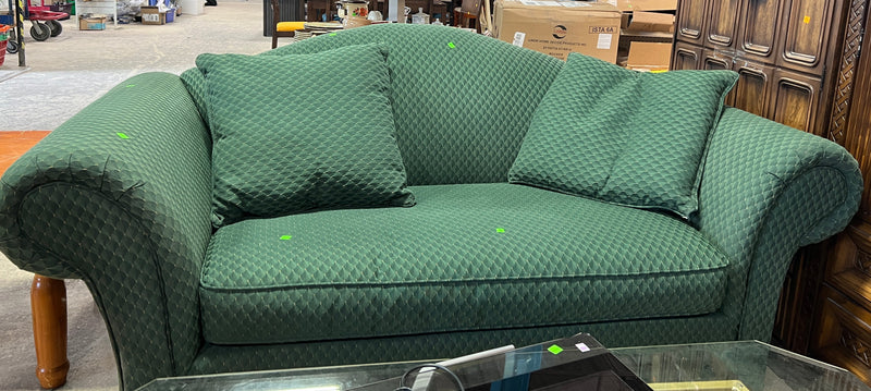 Modern Textured Upholstered Loveseat with Matching Accent Pillows
