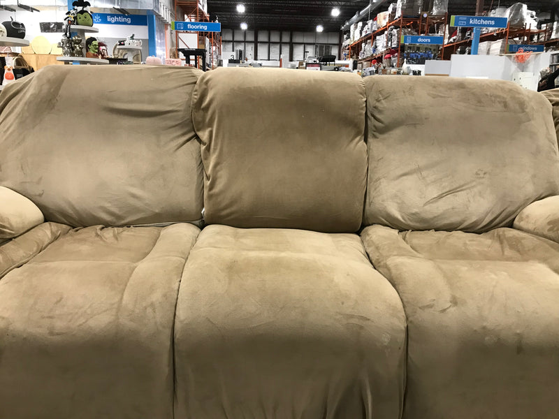 Pleather Sofa With Beige Cover