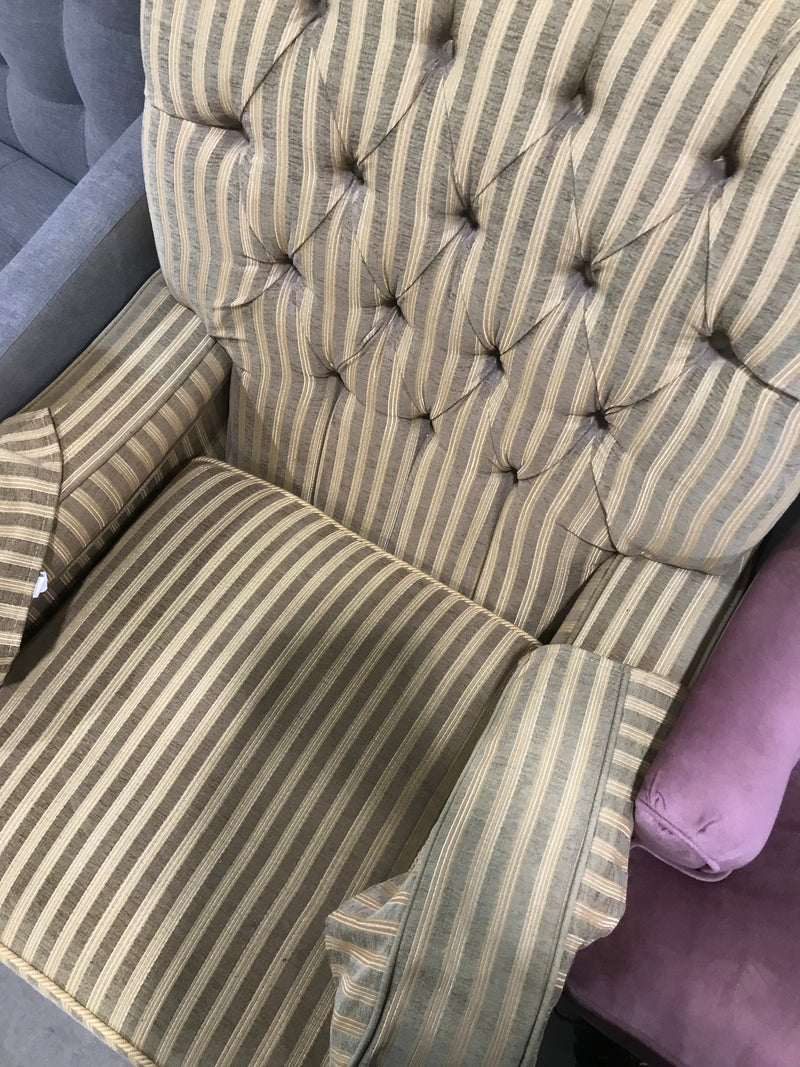 Golden Yellow Stripped Armchair