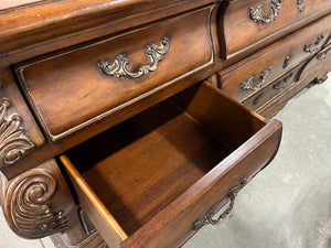 Antique Style Dresser w/ Ornate Details and Mirror