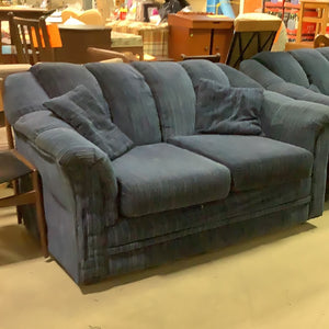 Striped Blue Love Seat