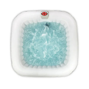 Four Person 120-Jet Grey Square Inflatable Hot Tub with Cover