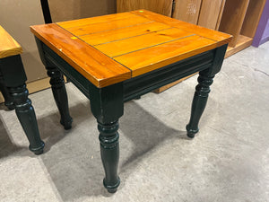 Rustic Farmhouse Pine Top Side Table