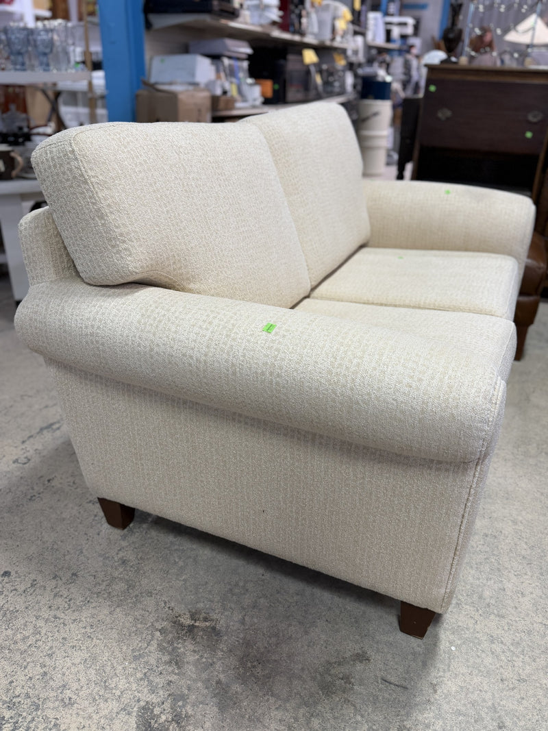 Classic Cream Upholstery Loveseat Sofa
