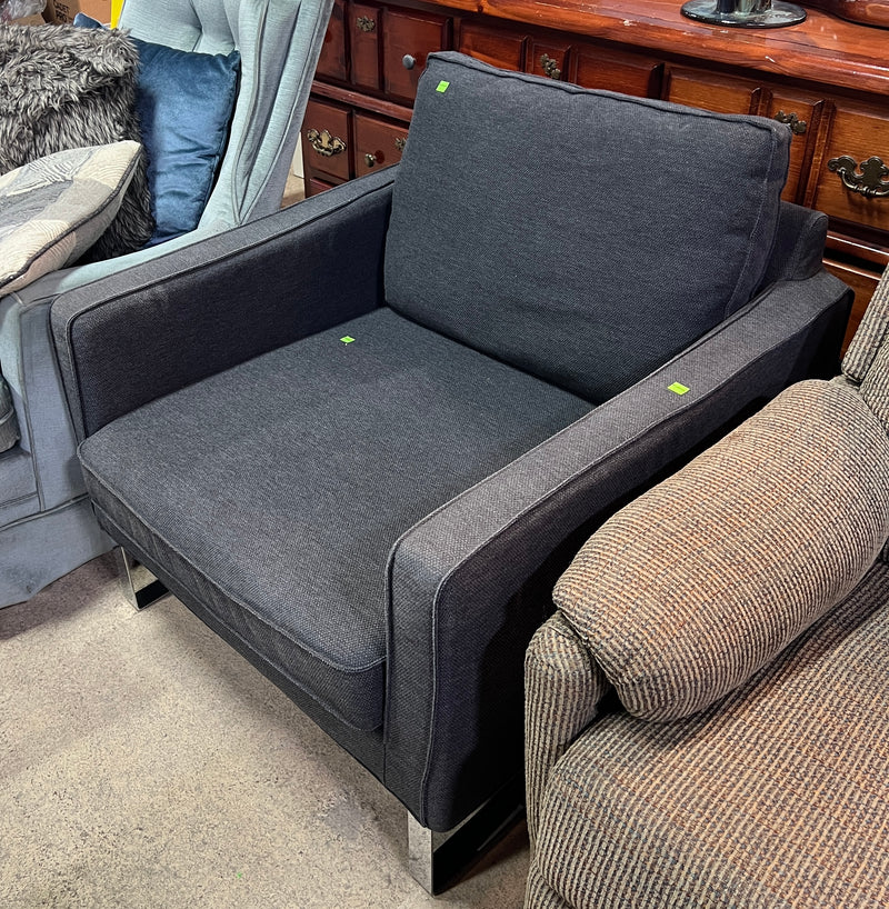 IKEA Mellby Accent Armchair – Charcoal Grey Upholstered Lounge Chair