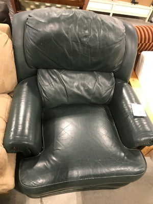 Green Leather Recliner Arm Chair