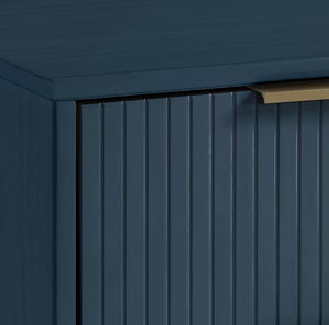 Manhattan Comfort Granville Modern Nightstand 2.0 with 2 Full Extension Drawers in Midnight Blue