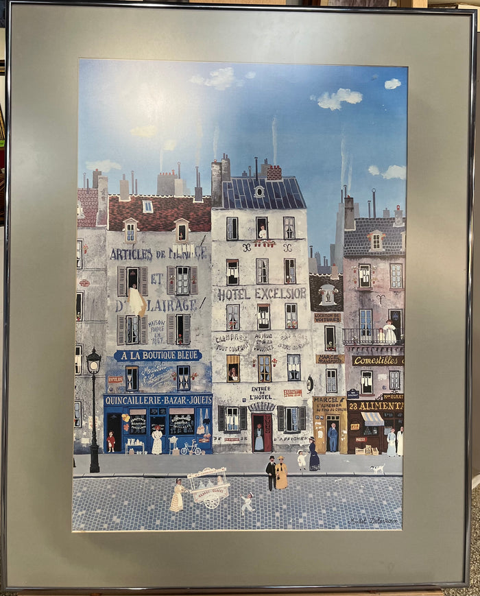 Vintage Parisian Street Scene Artwork