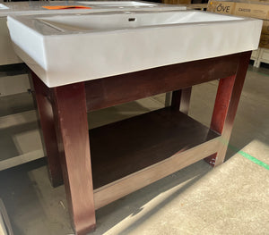 Cherry Wood Vanity with Large Sink