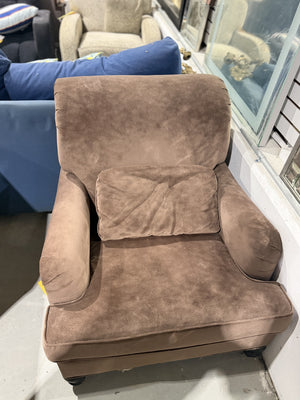 Brown Armchair with Matching Footstool