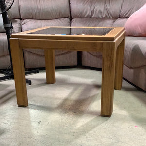 Angular Glass Top Side Table