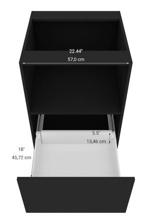 Eklipse | Onyx Base Cabinet for Microwave Oven - 1 Drawer - 24-in - Polymer - Matte Black