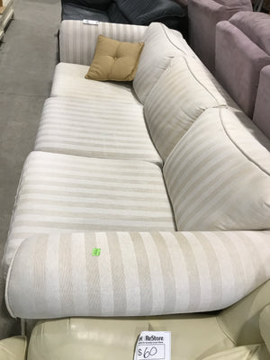 Beige & Cream Striped 3 Seater Couch
