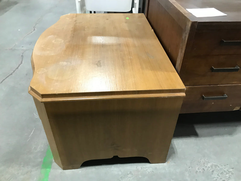 Wooden Low Curved Two Drawer Dresser