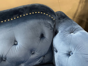 Royal Blue Velvet Tufted Sofa
