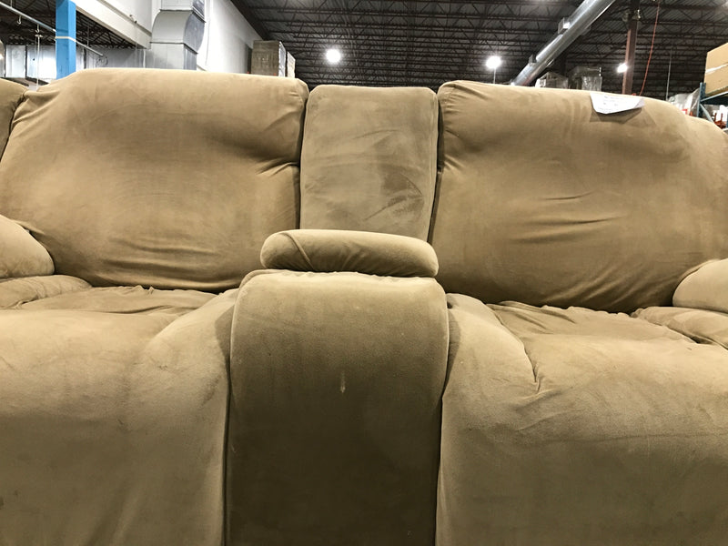 Pleather Sofa With Beige Cover