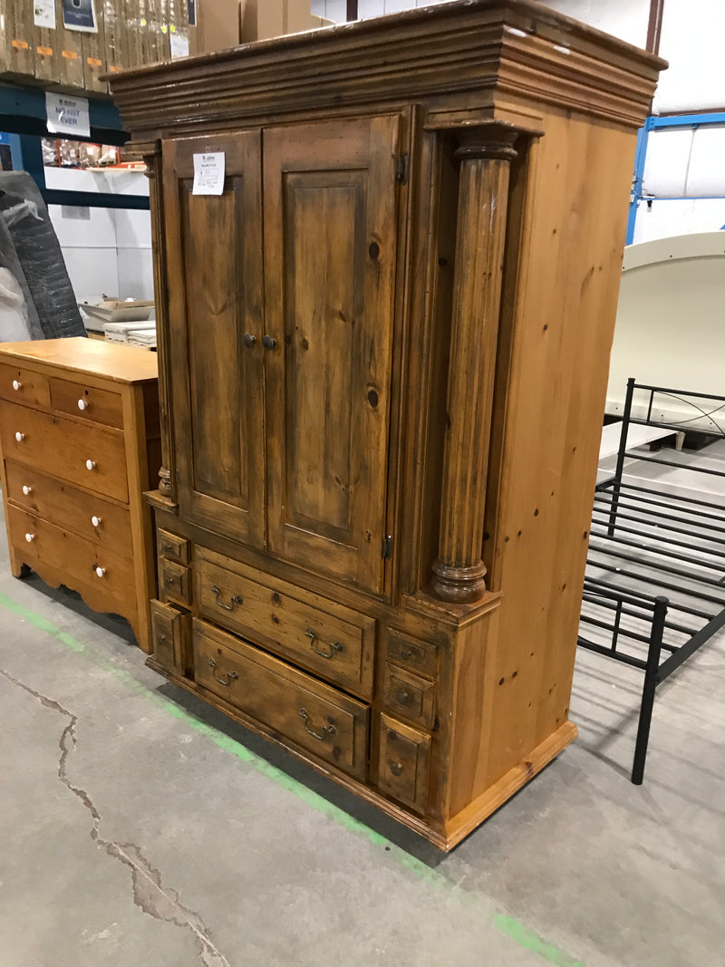 Solid Wood Light Brown Armoire