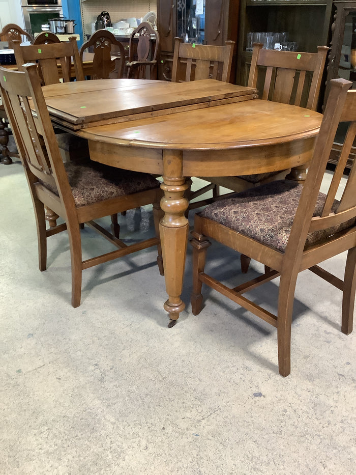Solid Wood Dining Table with 5 Chairs