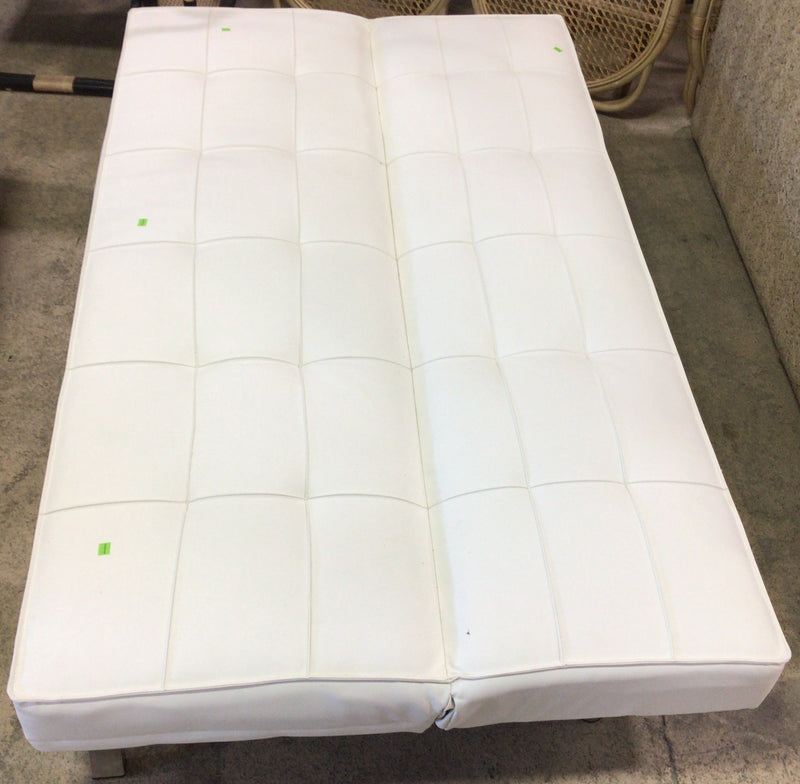 Modern White Leather Convertible Sofa