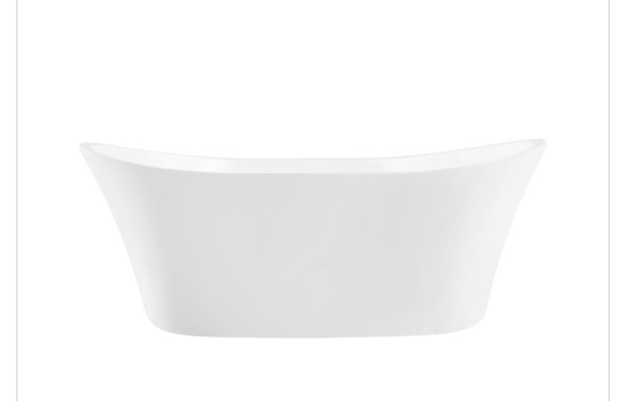 OVE Canberra 60-in Glossy White Acrylic Freestanding Bathtub
