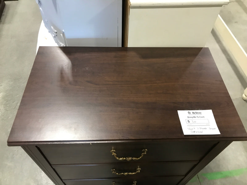 Short 3 Drawer Brown Dresser