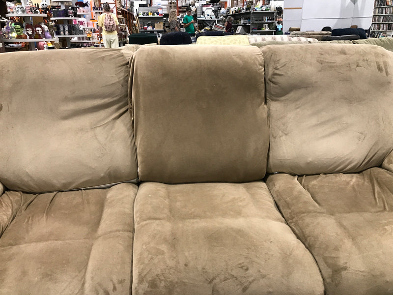 Pleather Sofa With Beige Cover