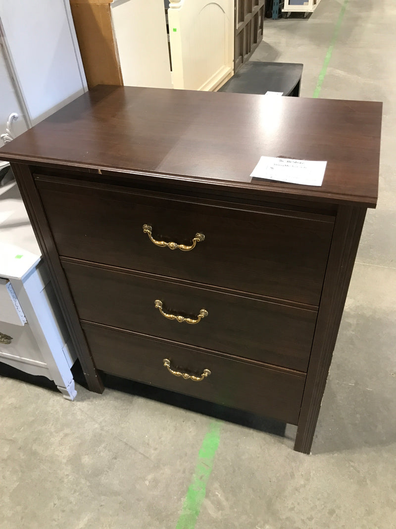 Short 3 Drawer Brown Dresser