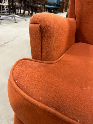 Vintage Rust Orange Tufted Armchair