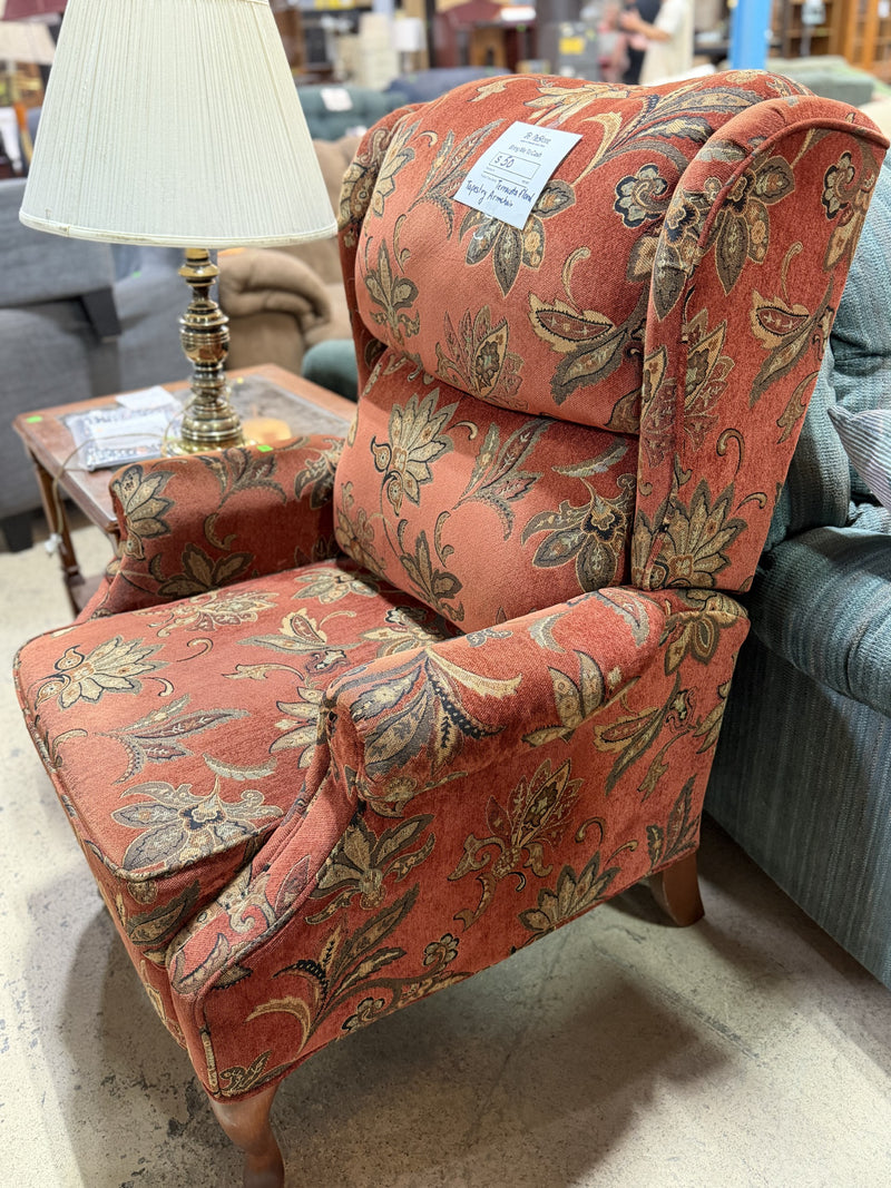 Classic Floral Upholstered Armchair
