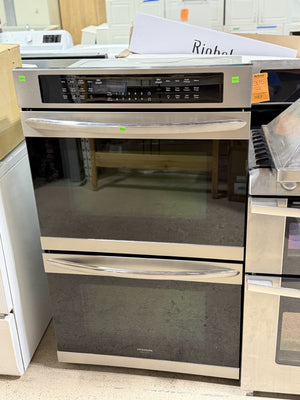 Frigidaire 30-inch Double Electric Wall Oven Self-Cleaning with Convection in Stainless Steel