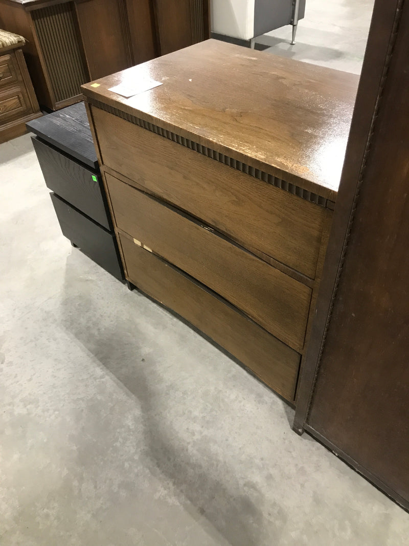 Three Drawer Wood Dresser