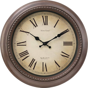 Kieragrace KG Doone Wall Clock - Brushed Dark Brown, 15.75"