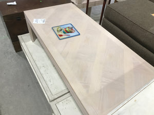 Pale Beige Wooden Coffee Table With Trim Design