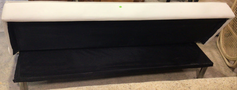 Modern White Leather Convertible Sofa