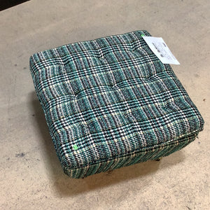 Green Plaid Ottoman